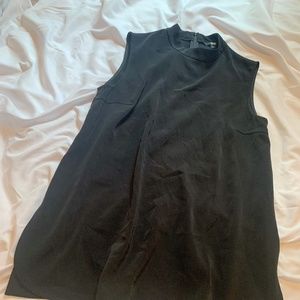 Black, Uniqlo, Sleeveless, Mock-neck Top